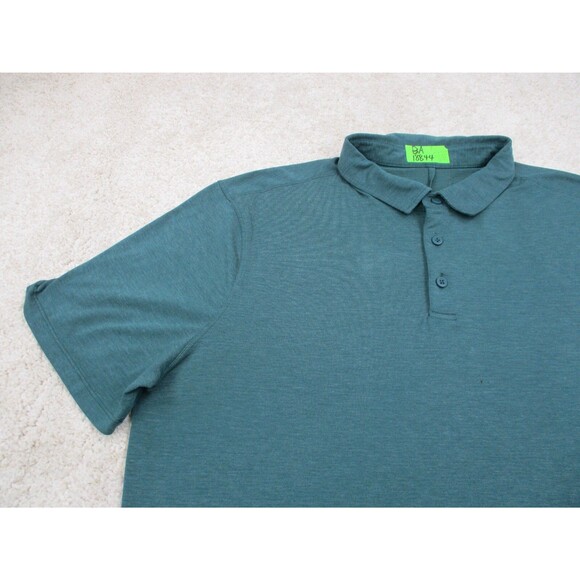 Lululemon Evolution Short Sleeve Polo Shirt Mens 2XL XXL Green Lightweight * - Picture 4 of 13